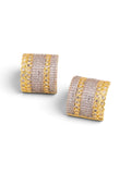 Aretes pave dos tonos/ media luna