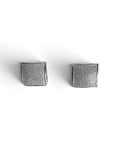 Aretes cuadrados pave plateado