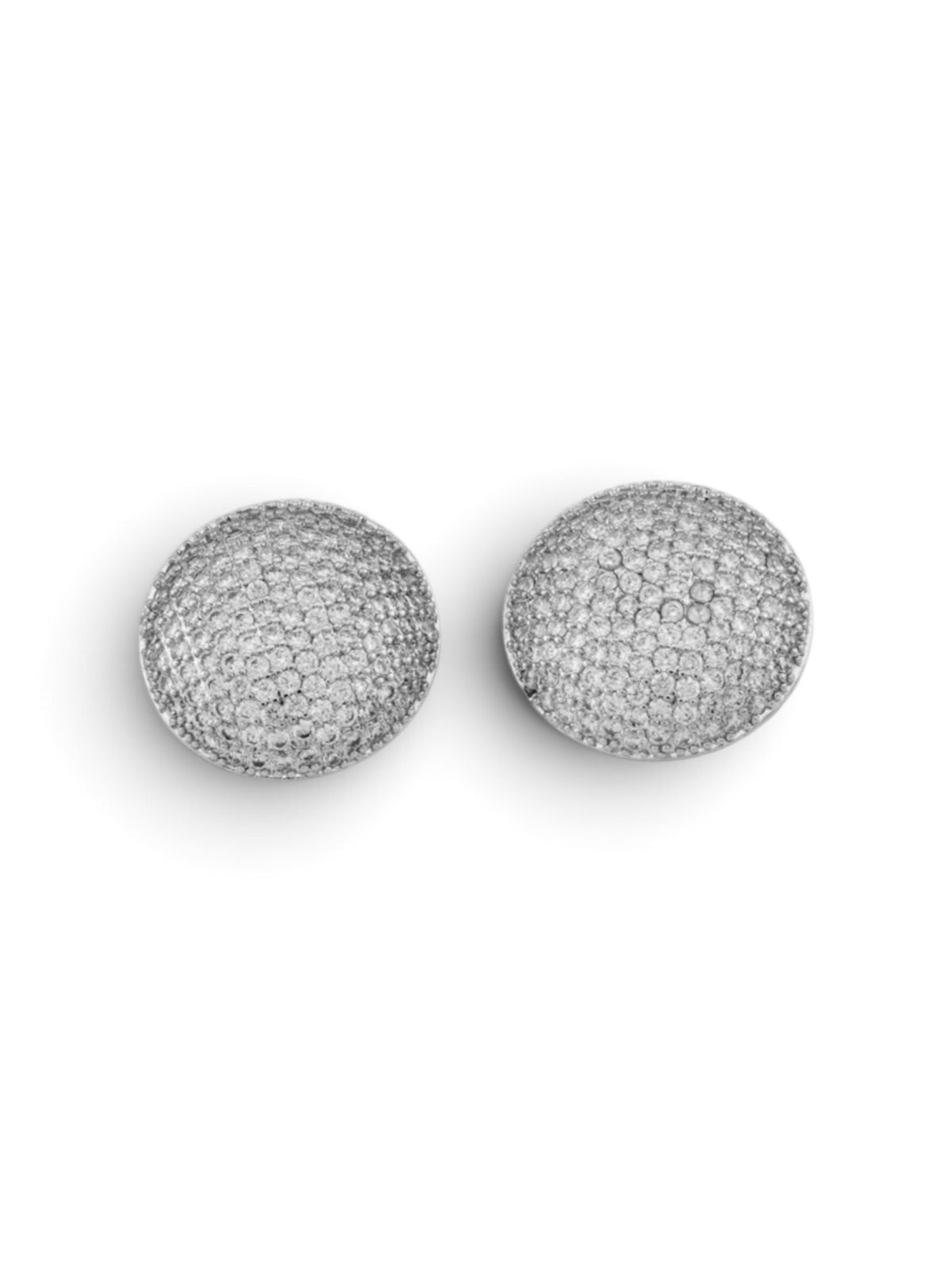 Aretes ovalados pave plateados