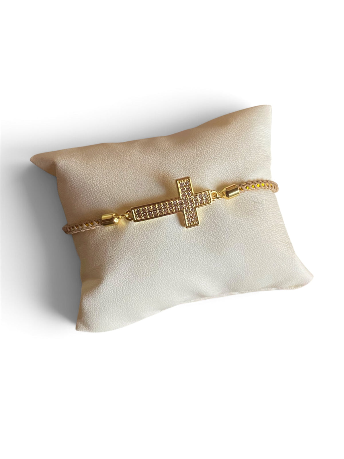 Brazalete tono camel/ cruz