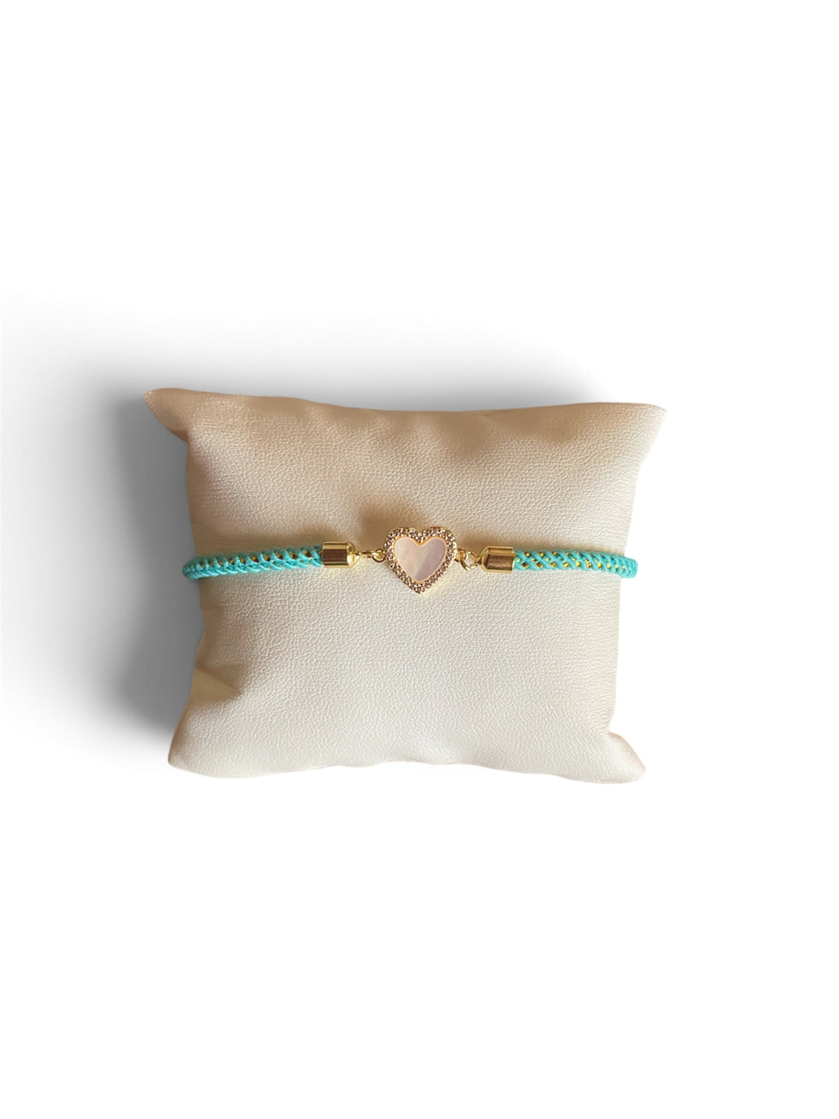 Brazalete tono turquesa/ corazón