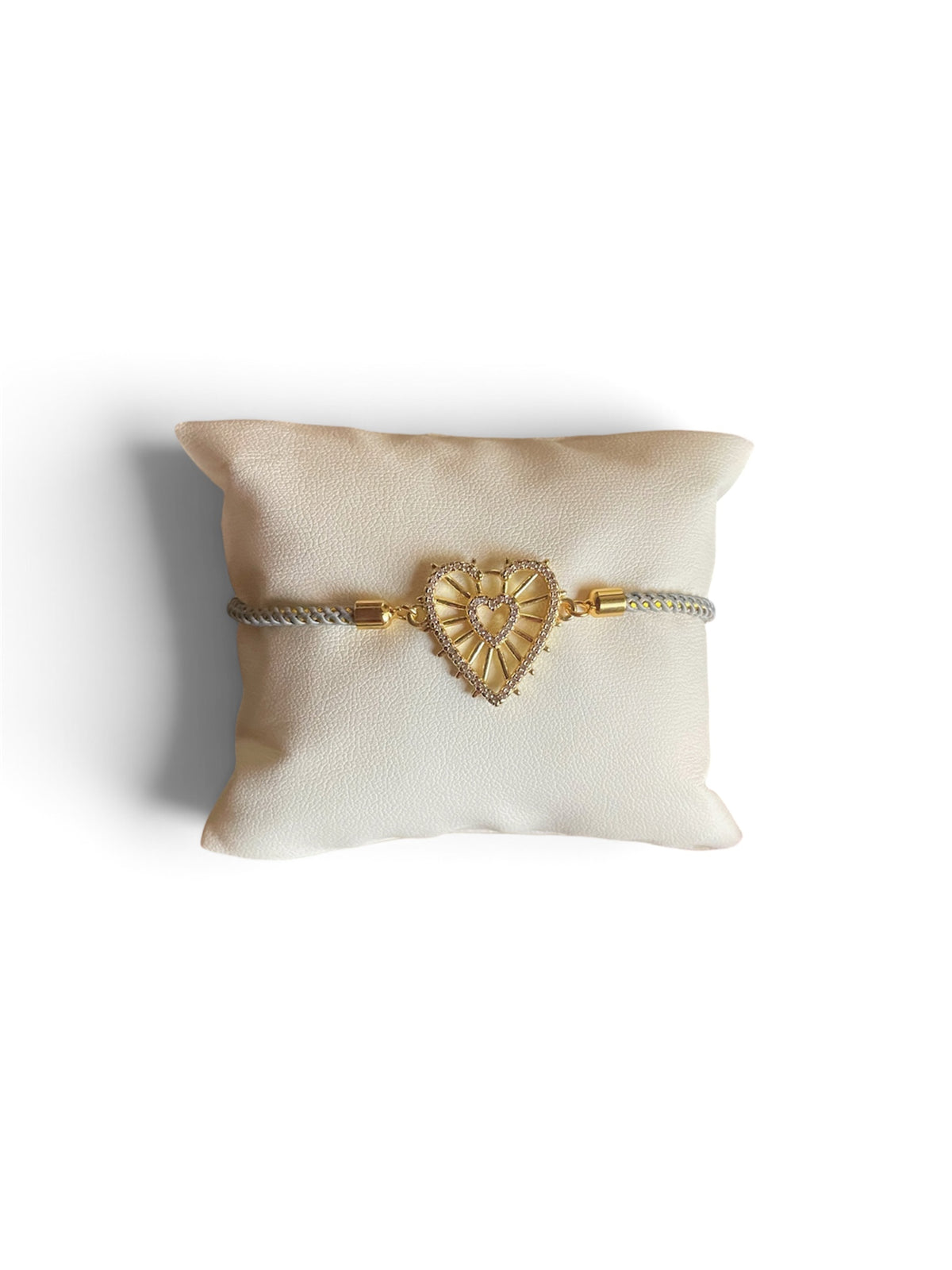 Brazalete tono gris/ corazón