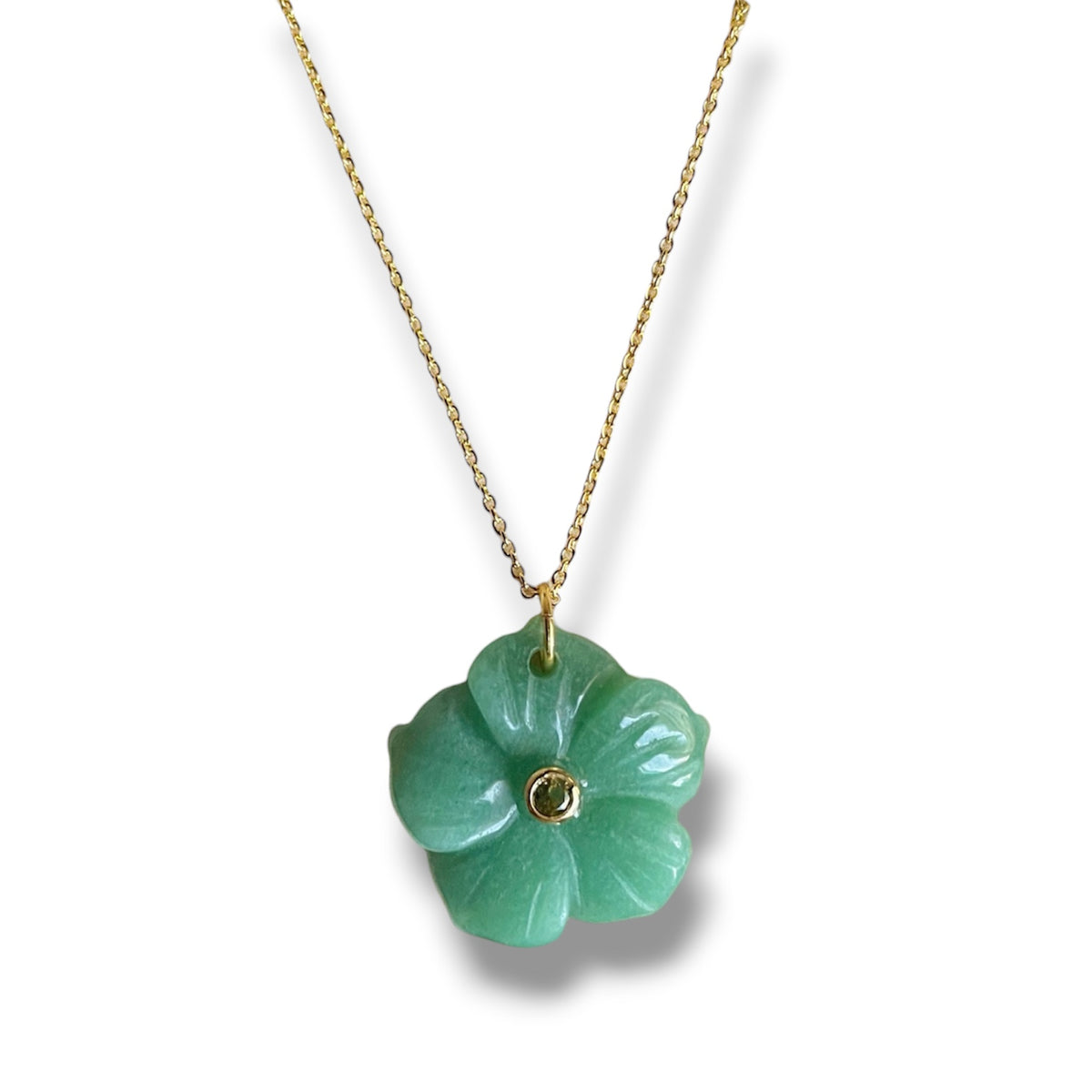 Cadena con dije de flor/ cerámica