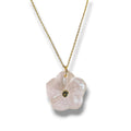 Cadena con dije de flor/ cerámica rosa
