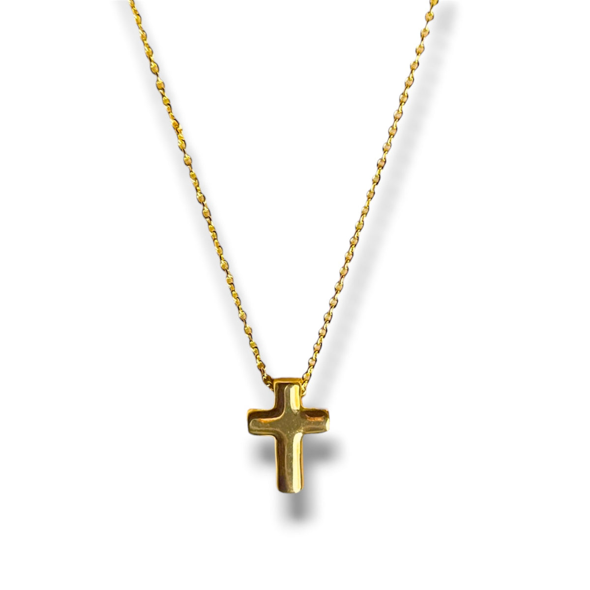 Cadena con dije de cruz mini sólida