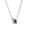 Cadena con dije zirconia doble/ azul