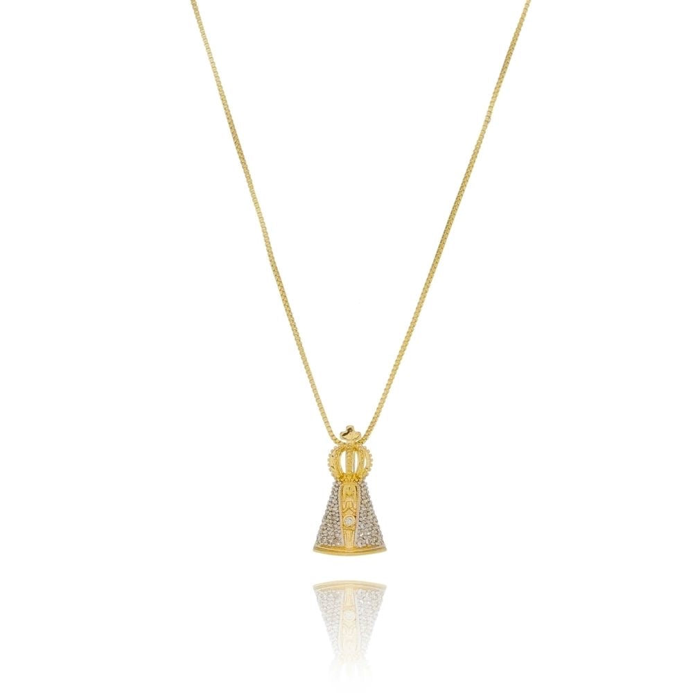 Cadena con dije mini de la virgen