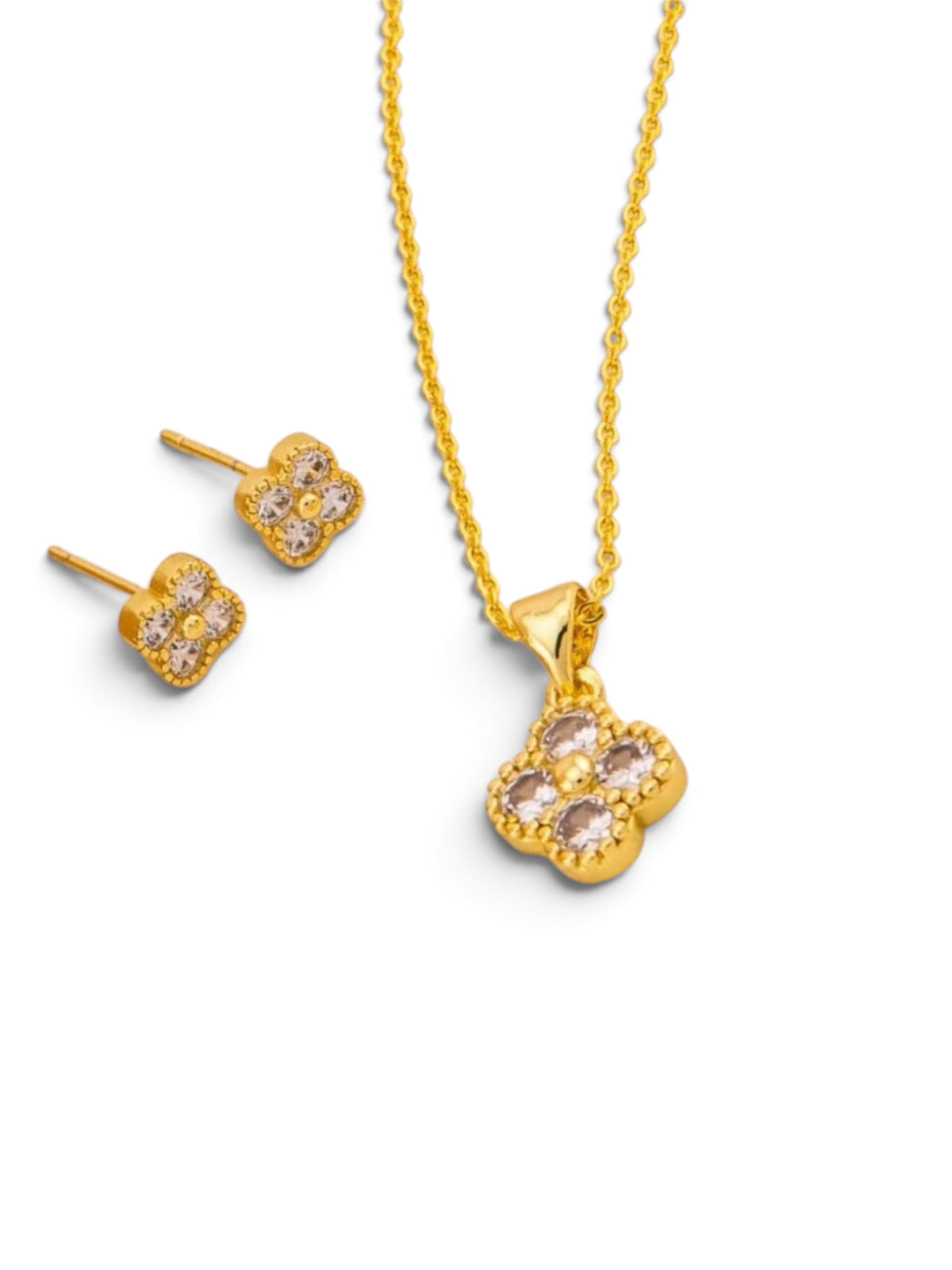 Set/ aretes y cadena trébol