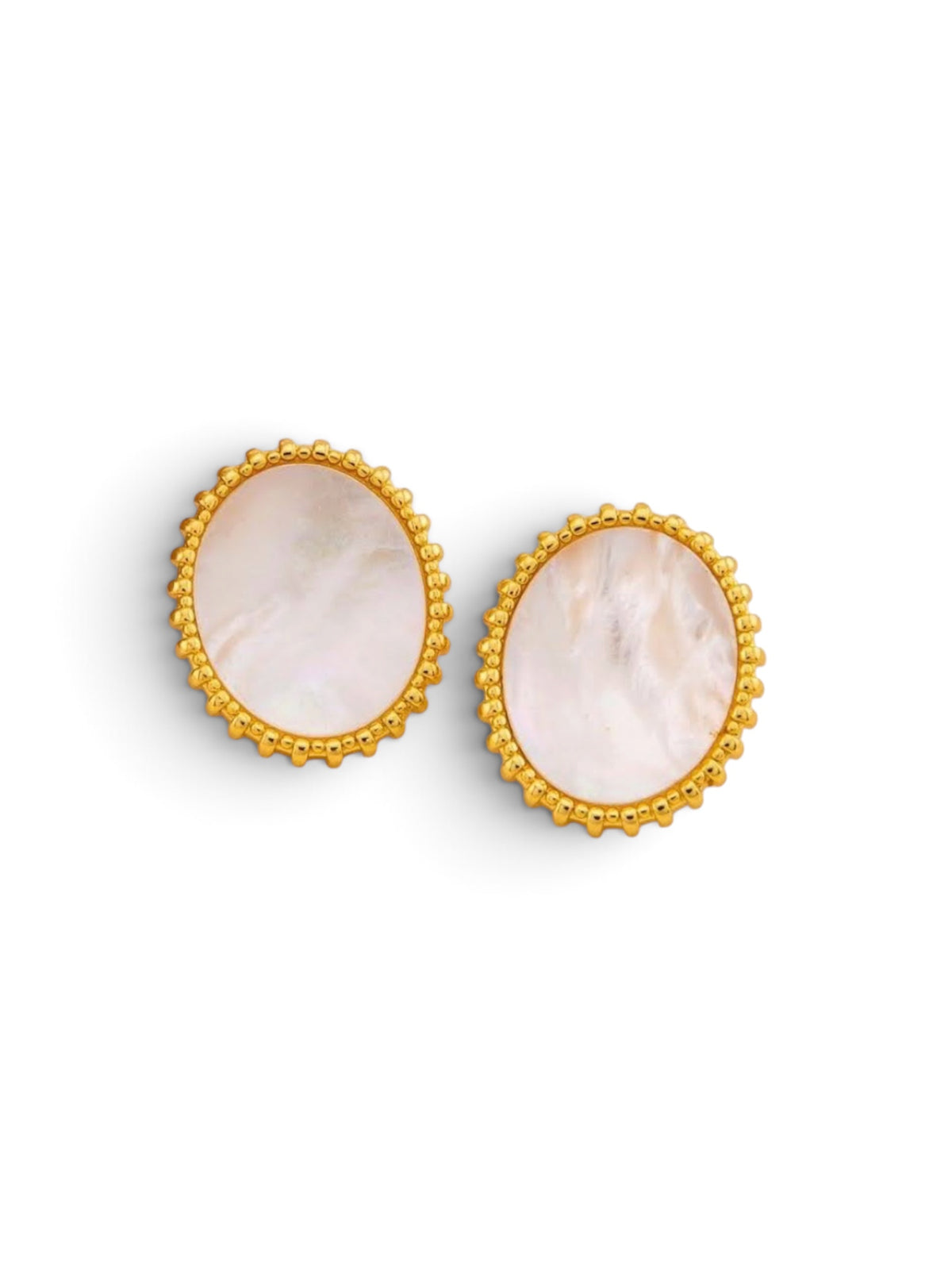 Aretes ovalados madre perla