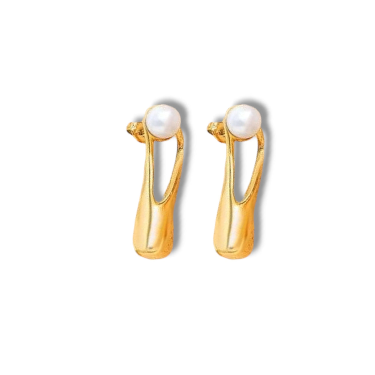 Aretes clips con perlas