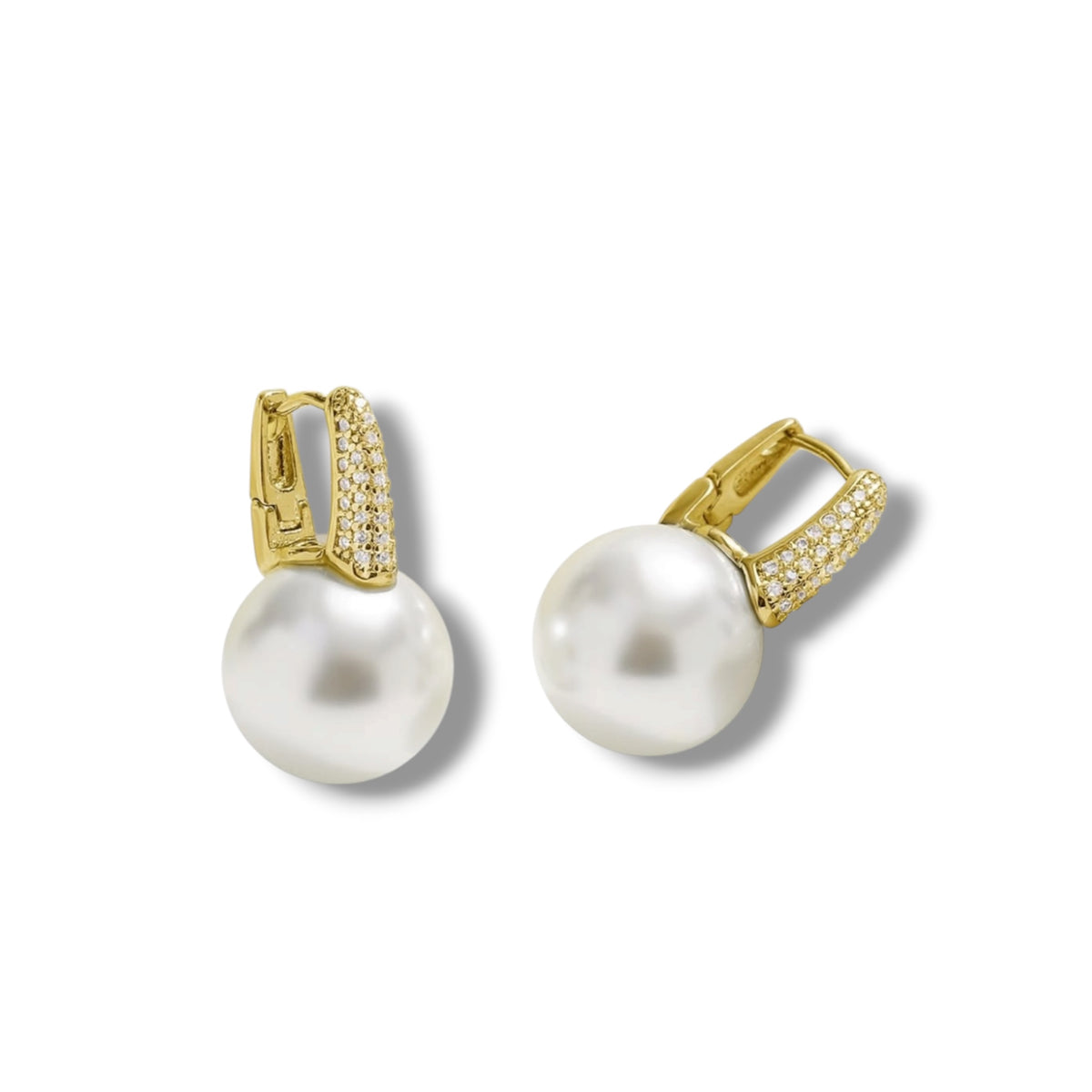 Arete mini pave con perla