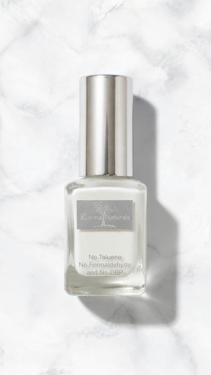 Karma Naturals vegano, no tóxico esmalte de uñas "Whitecaps on the hudson" Color de uñas de larga duración y libre de crueldad.