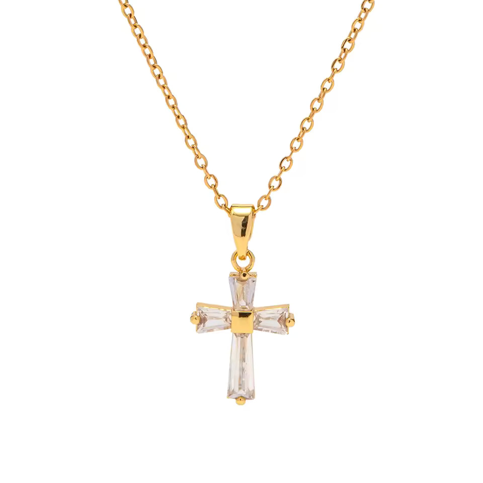 Crystal cross necklace