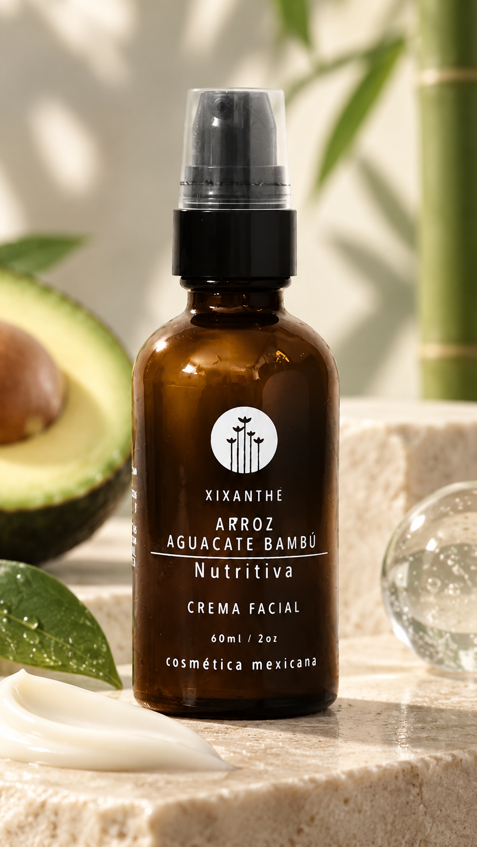 Crema Facial Nutritiva Arroz Aguacate Bambu