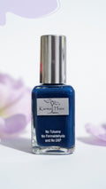 Karma Naturals vegano, no tóxico esmalte de uñas "Navy blues" Color de uñas de larga duración y libre de crueldad.