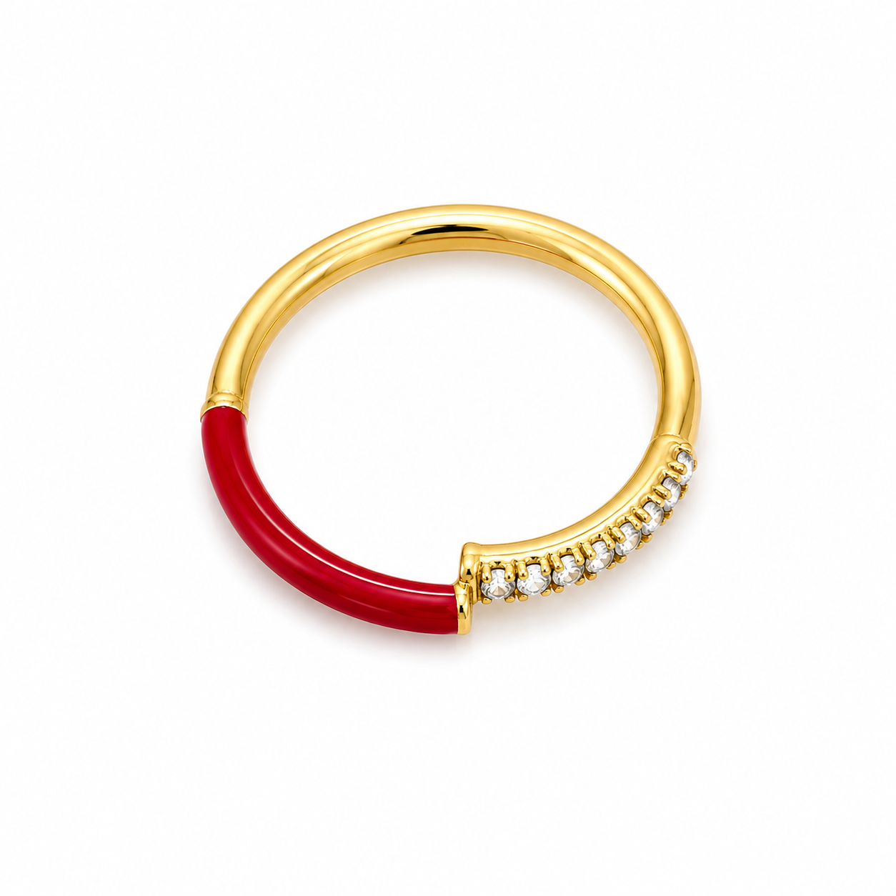 Anillo rojo circonias