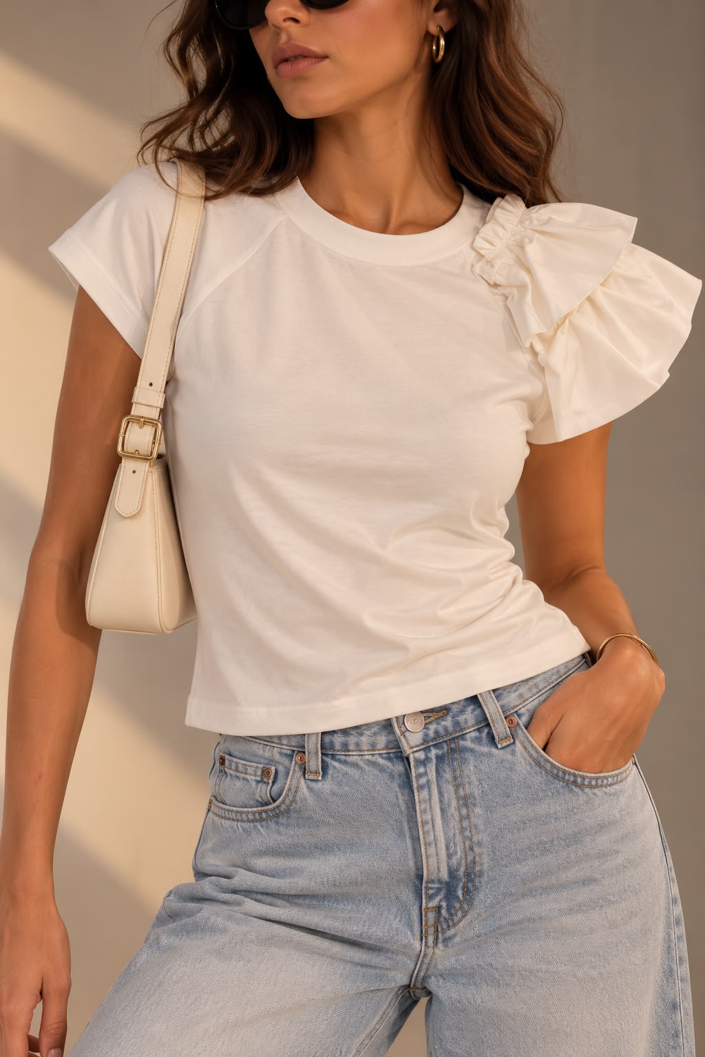camiseta blanca de algodon sin mangas