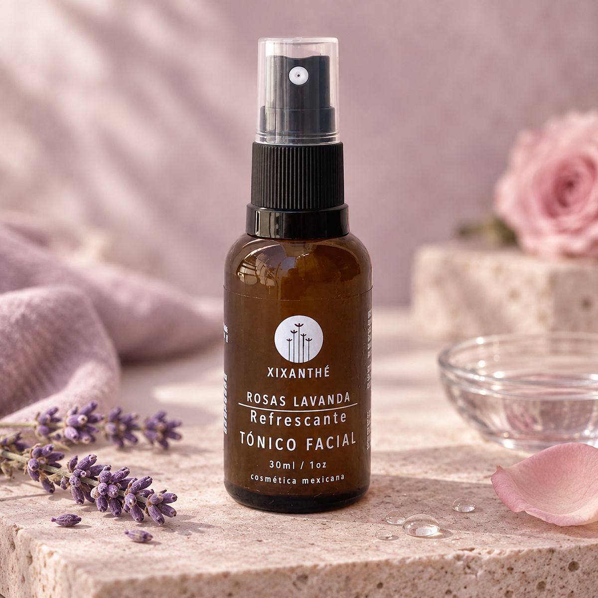 Mini Tonico Facial Refrescante Rosas Lavanda