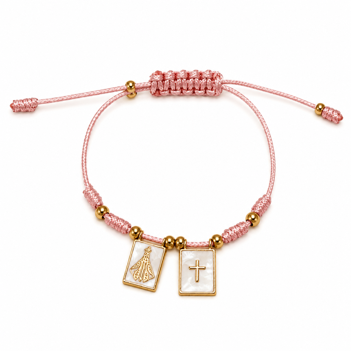 Pulsera escapulario-rosa viejo