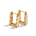 Square zirconia earrings