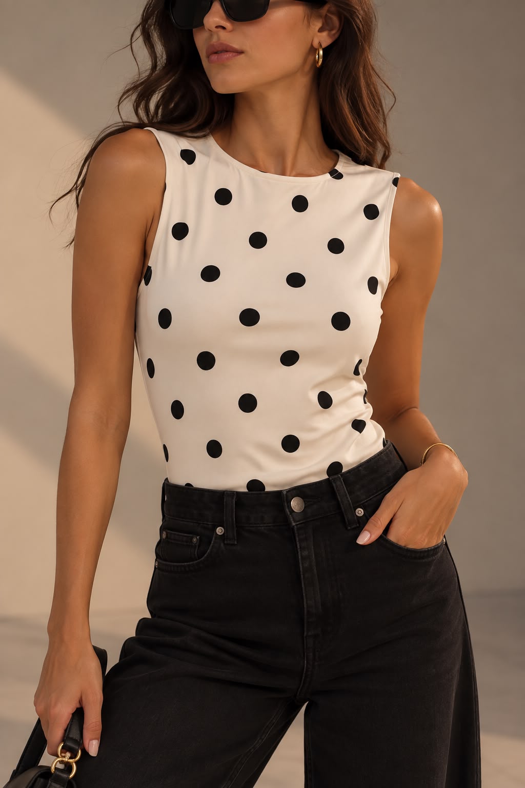 body suit de licra blanco con circulos negros