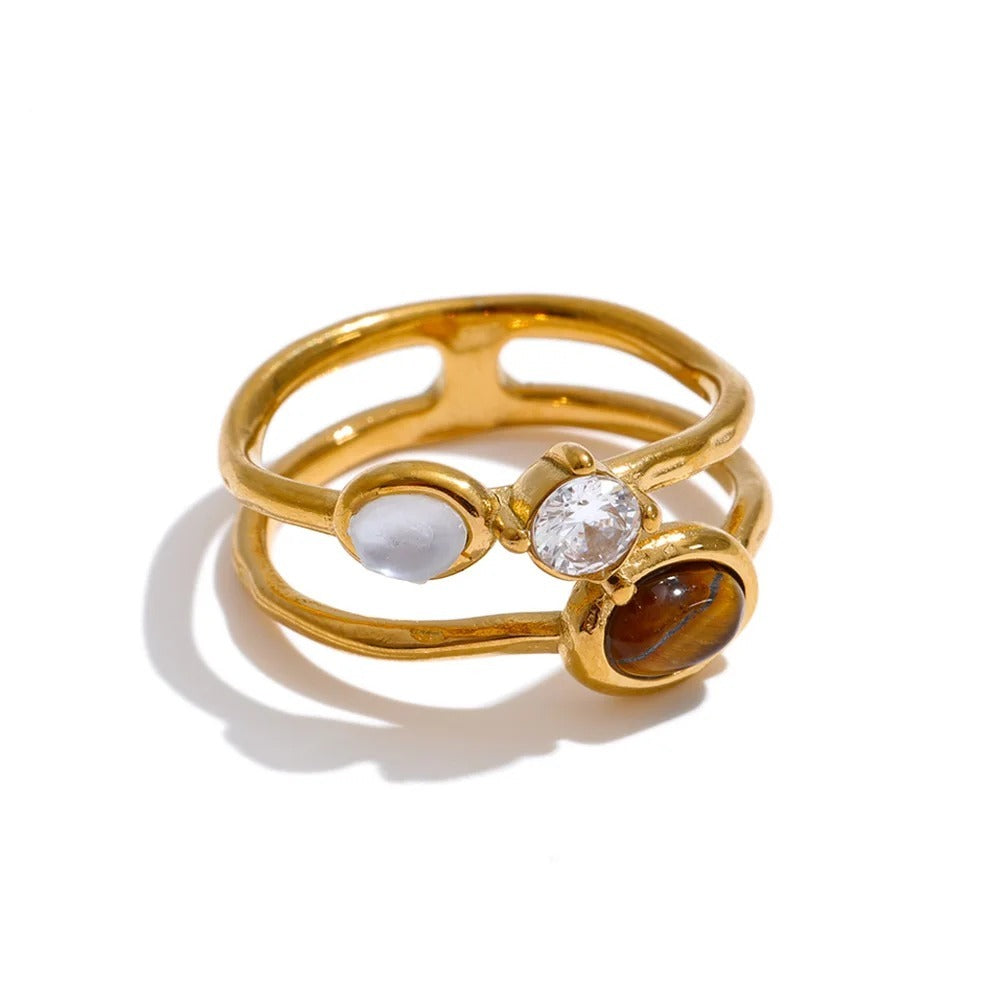 Natural stone ring (talla 7)