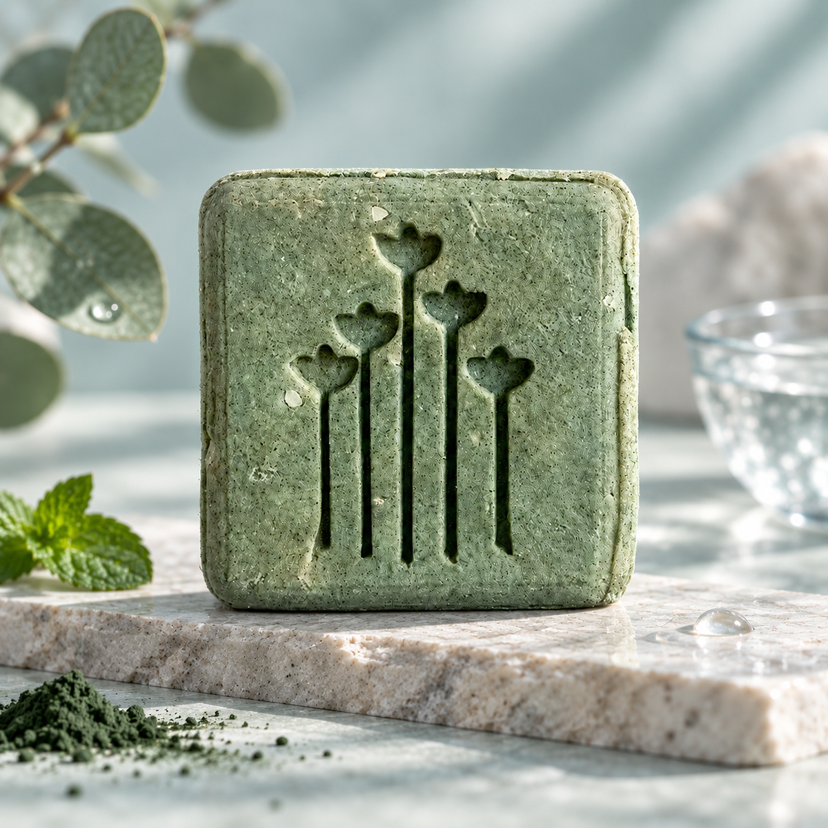 Barra De Ducha Refrescante Menta Eucalipto Espirulina