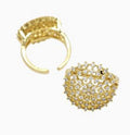 Rings Pave Zirconia Hollow 18K Gold Plated