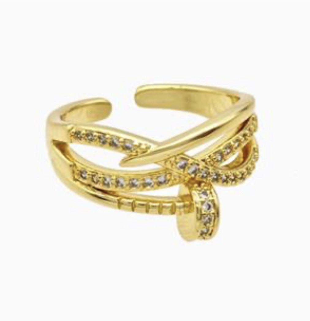 Rings Pave Zirconia 18K Gold Plate