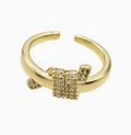 Rolled Ring Pave Zircon Gold Plated