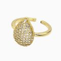Drop Ring Pave Zircon Gold Plated