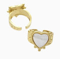 Heart Rings Pave Shell 18K Gold Plated