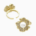Bow Ring Pave Zircon Gold Plated