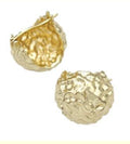 Latchback Earrings Hollow Hammered Gold Plate