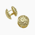 Coin Latchback Earrings Hammered Gold Plate