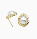 Stud Earrings Pave Resin Gold Plated