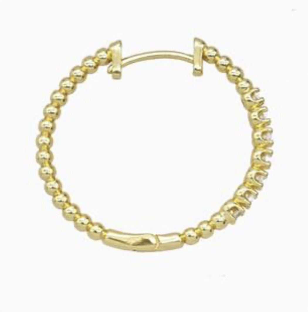 Hoop Earrings Pave Zirconia Gold Plated