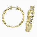 Hoop Earrings Pave Zirconia Gold Plated