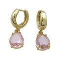 Hoop Earrings Pink Teardrop