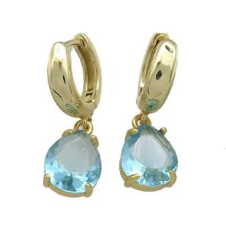 Hoop Earrings Aqua Teardrop