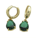 Hoop Earrings Green Teardrop