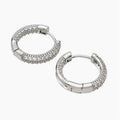 Hoop Earrings Micropave Zircon Platinum