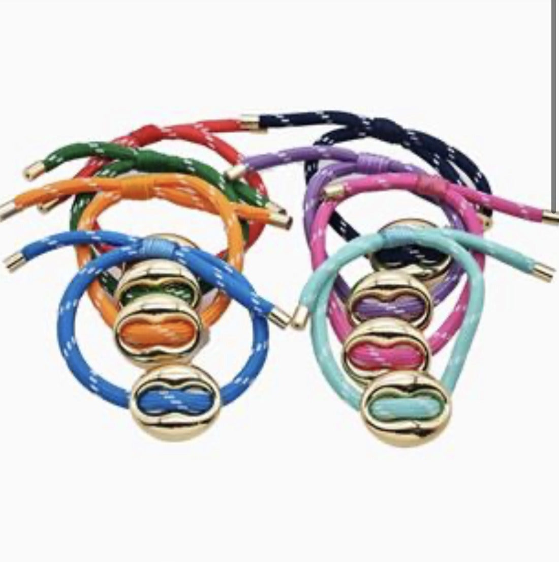 Nylon Bracelet With Steel Pignose Mixed Adjustable