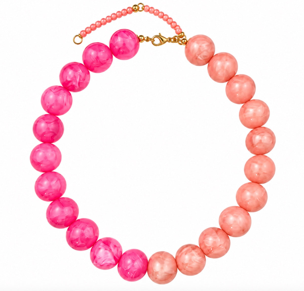 Round Acrylic beads Dual Tone Pink