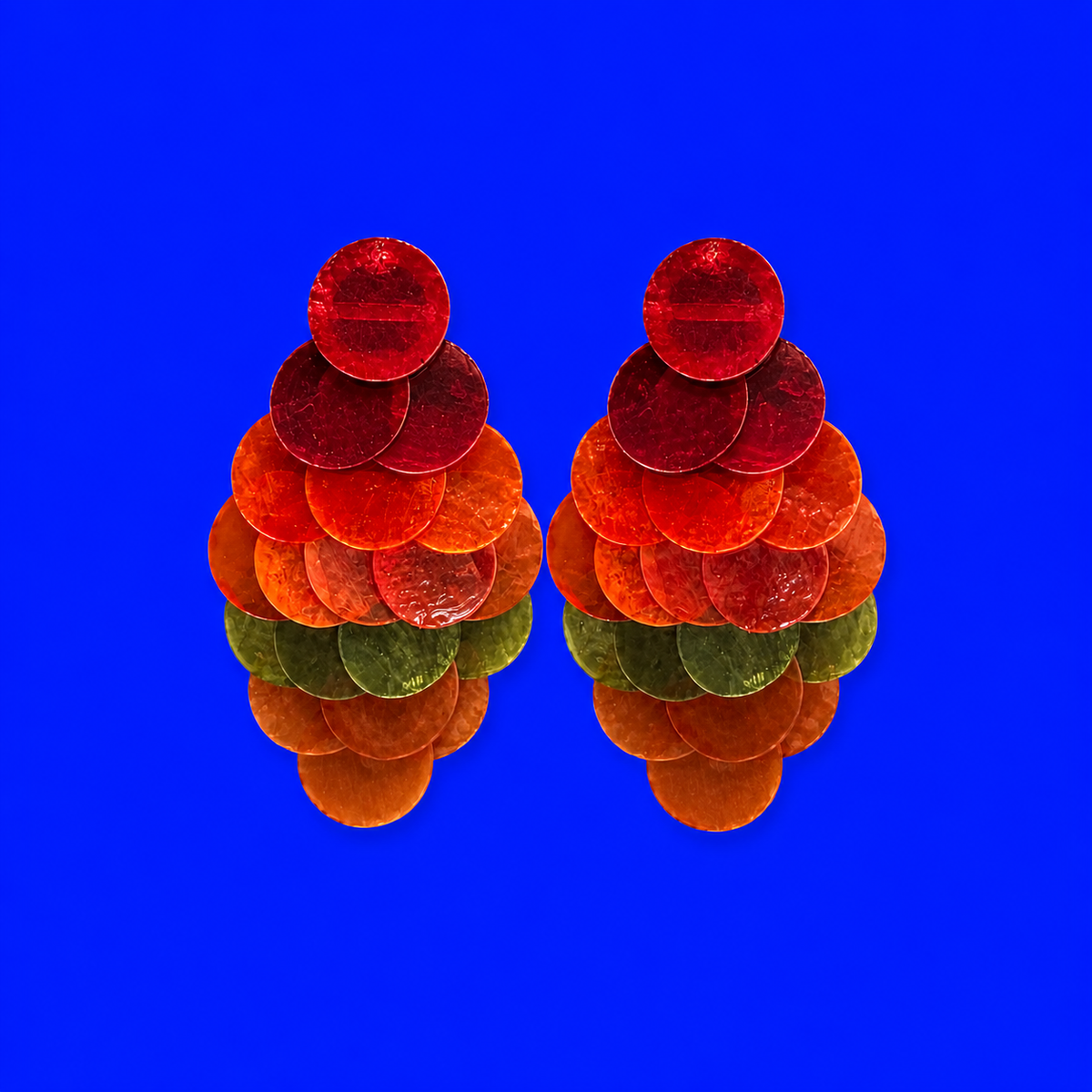 Aretes con estilo de escama de pescado
