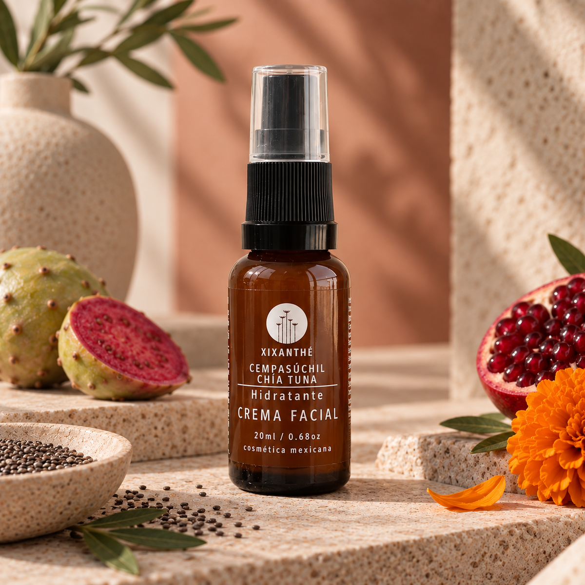 Mini Crema Facial Hidratante Cempasuchil, Chia y Tuna