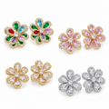Flower sparkly studs (Dorado)