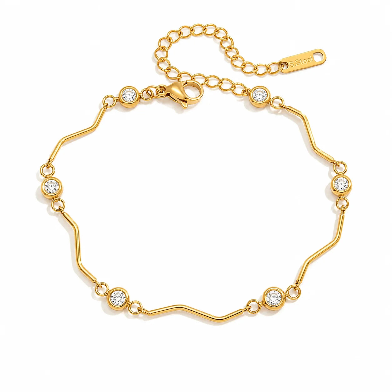 Delicate wave shape bracelet