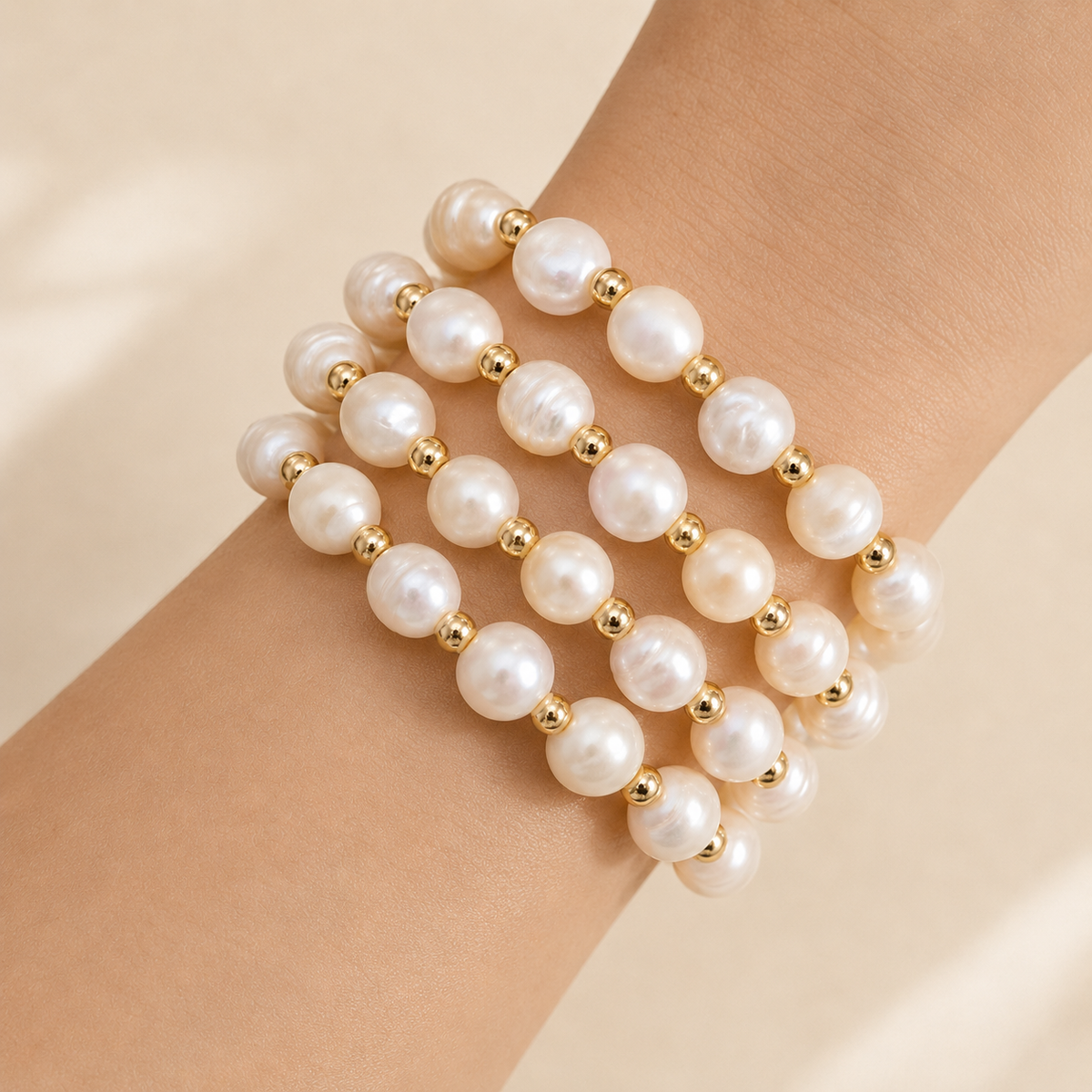 Pearl stackable elastic bracelet (individual)