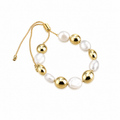 Gold and white pearl bracelet